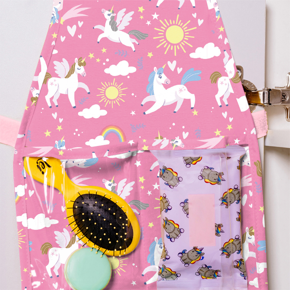 Кармашки для детского сада на липучке. Единороги принт