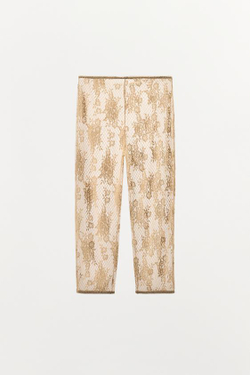 ZARA КРУЖЕВНЫЕ ЛЕГИНСЫ, ЗОЛОТИСТЫЙ