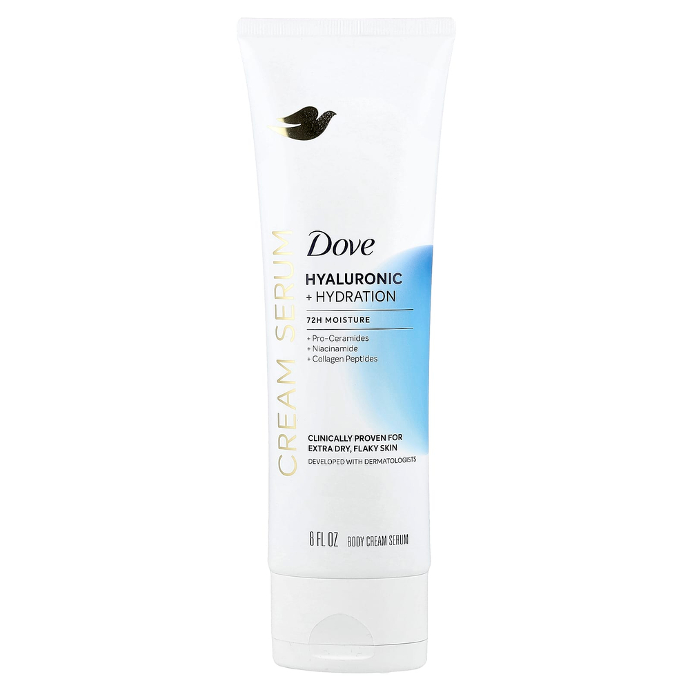 Dove, крем-сыворотка для тела, с гиалуроновой кислотой и увлажняющим эффектом, без отдушки, 240 мл (8 жидк. унций)
