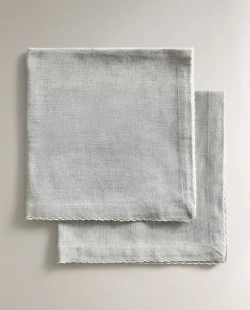 ZARA HOME САЛФЕТКИ С ФЕСТОНАМИ (НАБОР ИЗ 2 ШТ.),СЕРЫЙ