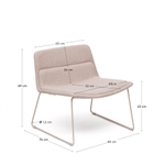 Кресло Zahara бежевого цвета и сталь в бежевой отделке