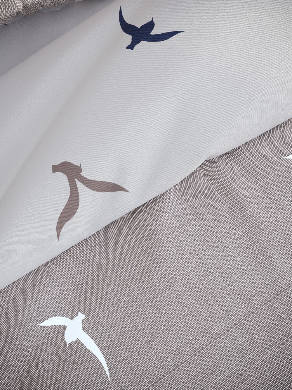 Пододеяльник перкаль Сказка "Чайки/Чайки (компаньон)" 1,5-спальный на молнии 145x215 см