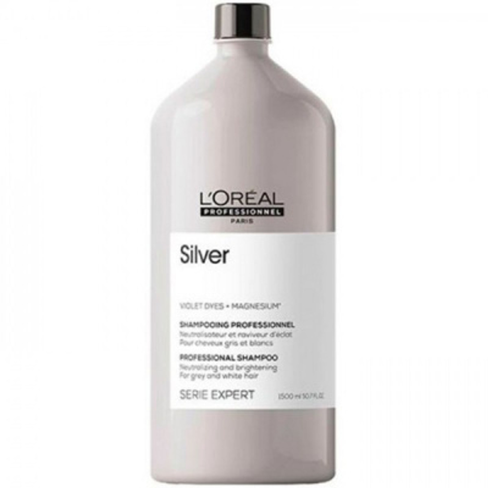 Шампунь для нейтрализации желтизны осветленных и седых волос L`oreal Professionnel Expert Silver 1500 мл