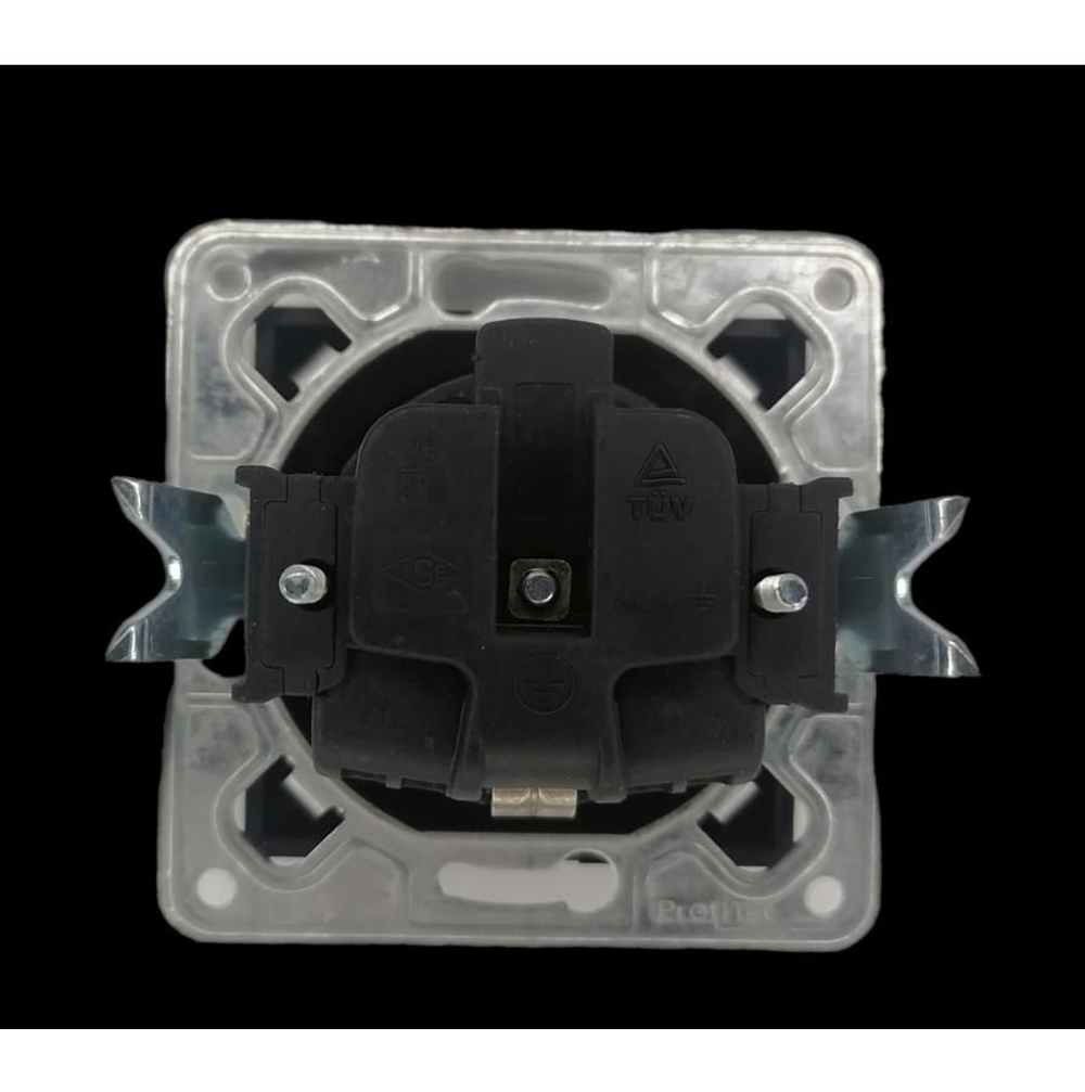 Розетка 1-я с з/к и шторками Profitec Tesla графит