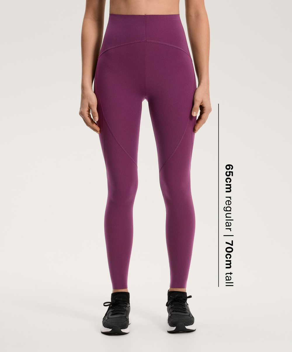 OYSHO Базовые компрессионные легинсы длиной до щиколотки, темно-сливовый