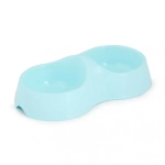 Миска для кошек Мур-мяу 0,2л двойная (голубой) (комплект 34 шт)