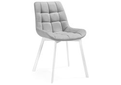 Стул на металлокаркасе Челси белый / светло-серый