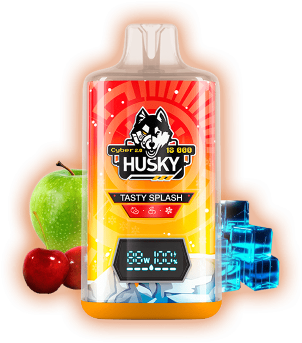 Husky Cyber 2 Tasty splash - холодное яблоко-вишня 18000 затяжек 20мг Hard (2% Hard)