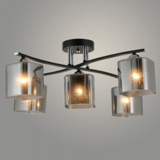 Люстра потолочная 5-ка 07363/5 CH+BK хром/черный 5x40W E27 d630 h230, GNV23 SALE