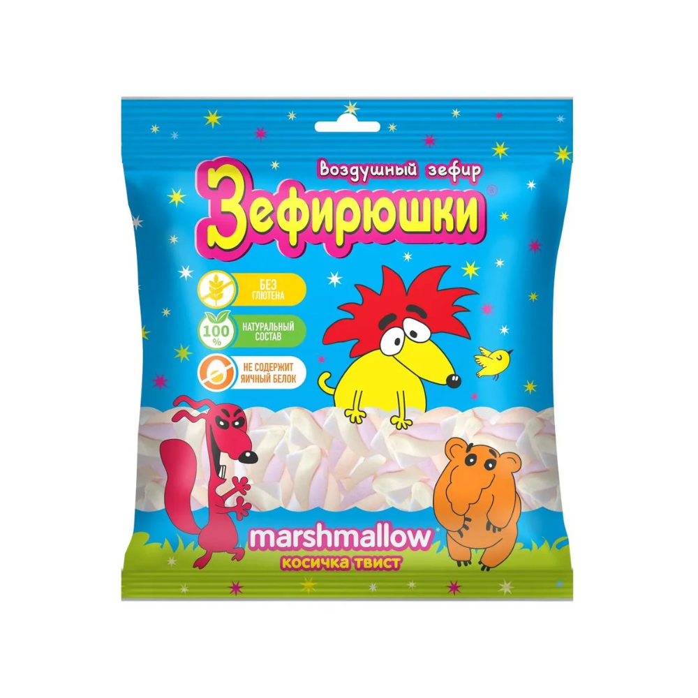 Воздушный зефир Зефирюшки косичка 80 гр