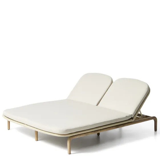 Двойной шезлонг Alipa из массива акации и веревки цвета экрю