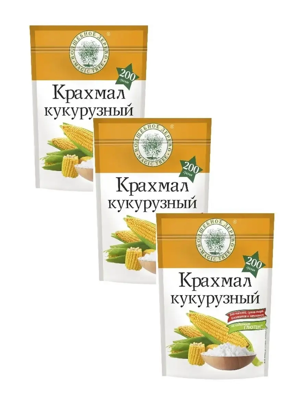 Крахмал кукурузный 200г * 3 штуки