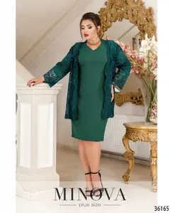 Платье 389-1-зеленый Minova