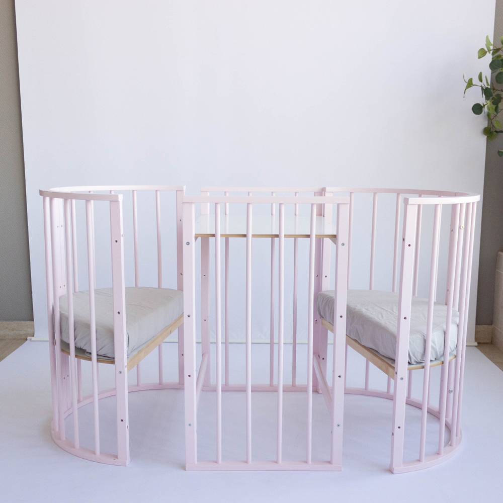 Кроватка-трансформер МАЛЮТКА 7 в 1 (розовый)