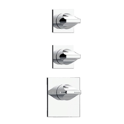 Bossini Apice термостат встраиваемый высокой пропускной способности на 2 и 3 выхода, индивидуальные накладки для горизонтальной или вертикальной установки