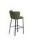 Барный стул Ciselia из темно-зеленого шенилла с ножками из черной стали
