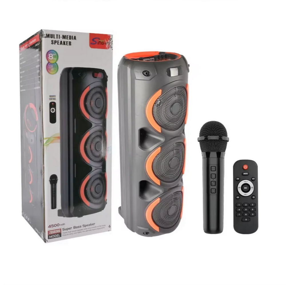 Напольная колонка Sing-e ZQS-8305 (8"60W/4.5A/+бесп.микрофон)