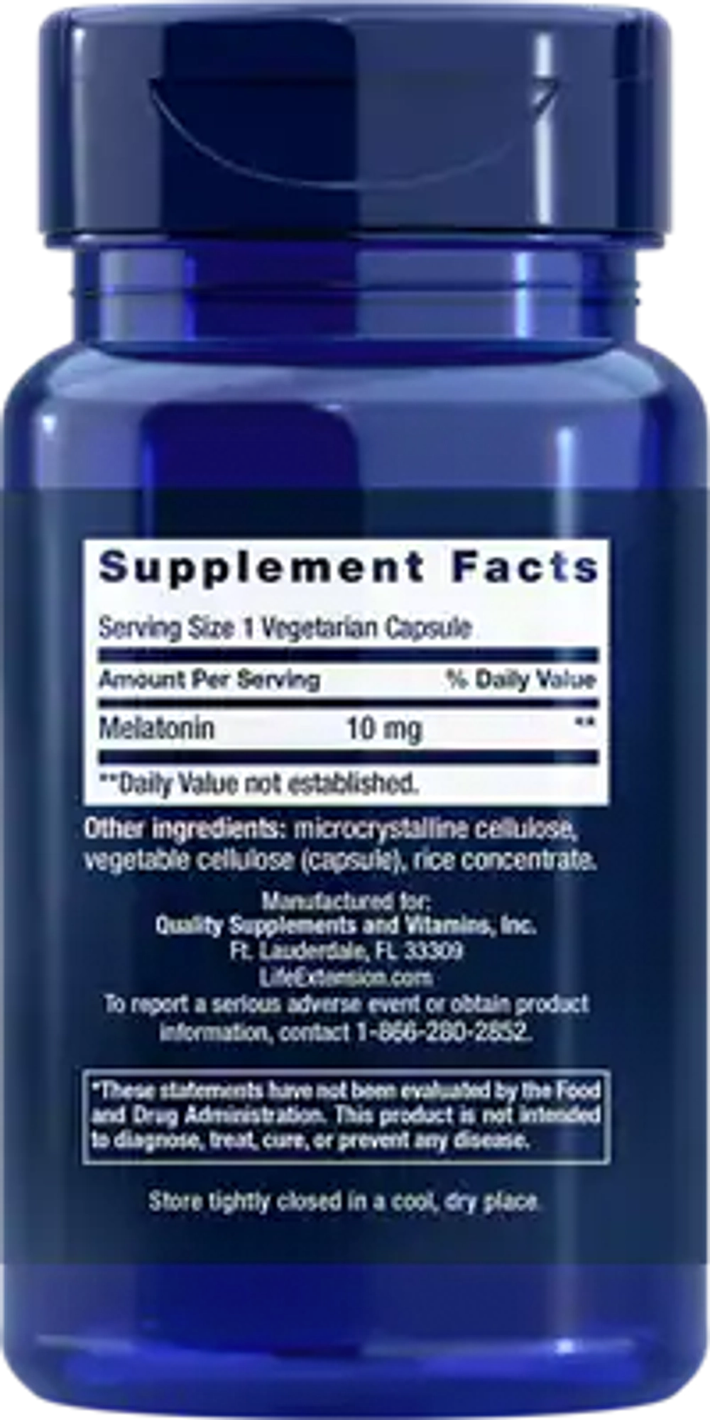 Melatonin 10 мг 60 капсул Life Extension