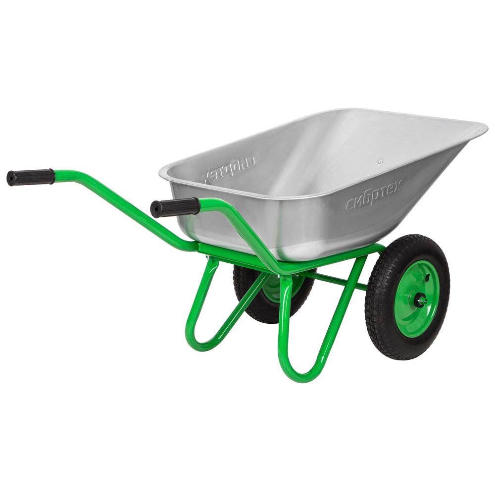 689643 Тачка садово-строительная 2-х колесная, грузоподъемность 230 кг, объем 90л Сибртех