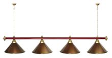 Лампа STARTBILLIARDS 4 пл. (плафоны хром,штанга зеленая,фурнитура золото)