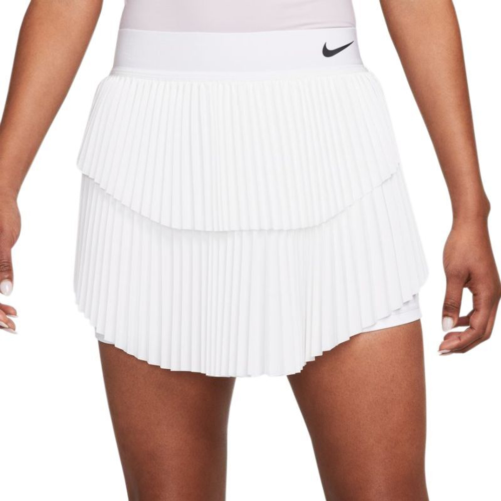 Теннисная юбка Nike Court Dri-Fit Slam Skirt - white/black - купить по  выгодной цене | Теннисный магазин Tennis-Store.ru