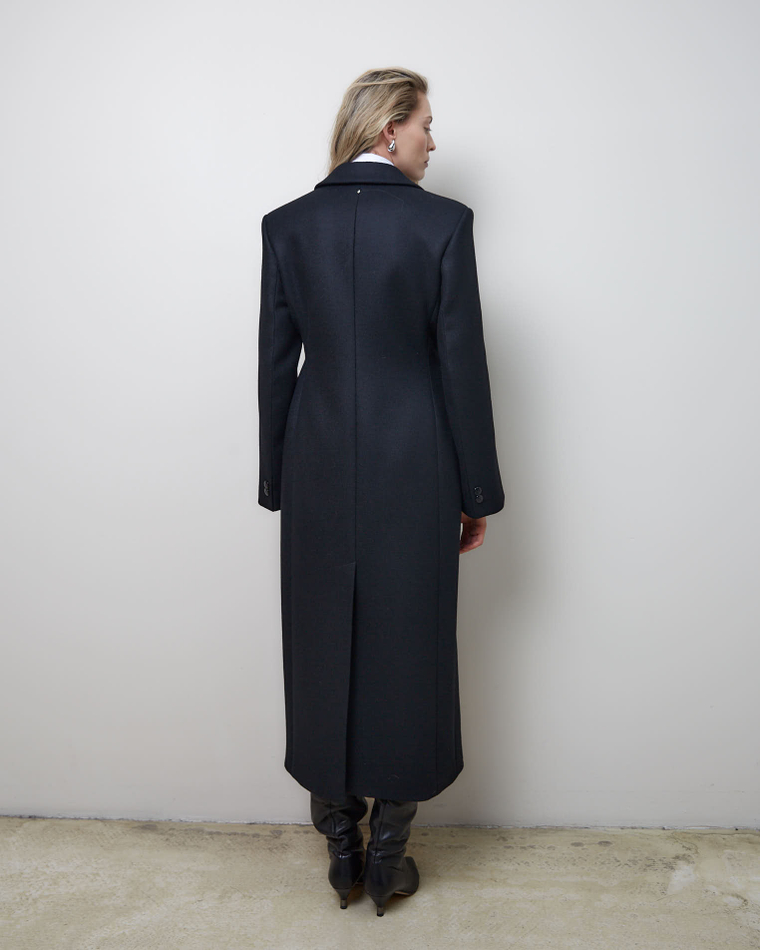 Пальто с формообразующими бедрами из шерсти Гуччи черный