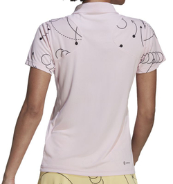 Женское поло Adidas W Club Graphic Polo Shirt - clear pink