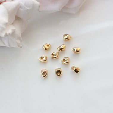 Бусина разделитель (спейсер) фриформ, 6*5 мм, позолота, 10 штук. Р075