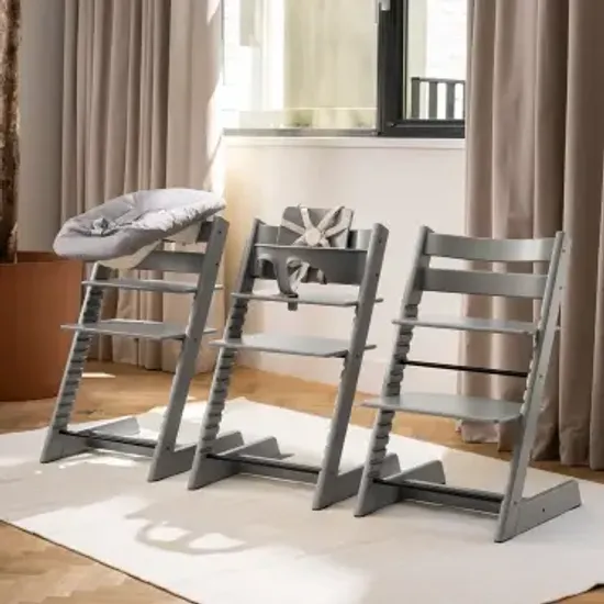 Стульчик для кормления STOKKE Tripp Trapp комплект 4 в 1 (Storm Grey)