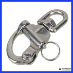 Карабин фаловый быстроразъемный с вертлюгом, 87 мм.