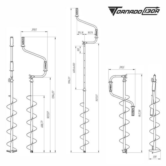 Ледобур Тонар ТОРНАДО-М2 130 (R) (правое вращение) LT-130R-1
