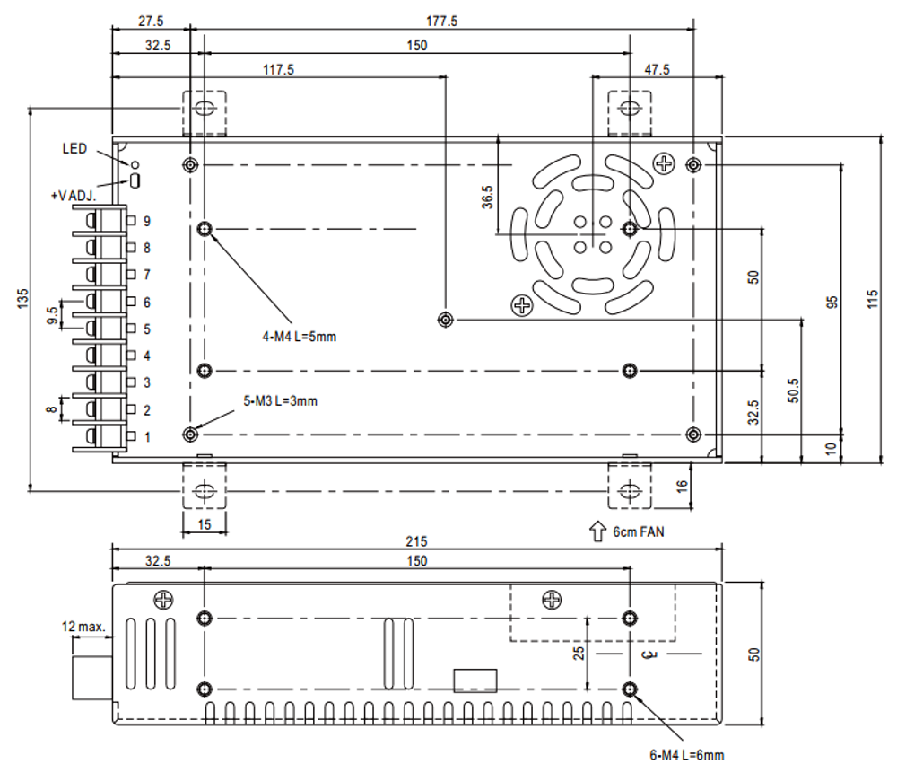 Преобразователь AC-DC сетевой Mean Well NES-350-12
