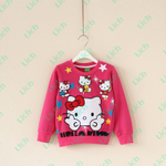 Толстовка однотонная с принтами и надписью HELLO KITTY