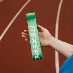 ITEX SPORT резинка для подтягивания на турнике, эспандер ленточный зеленый (сопротивление 25-70 кг), оптом