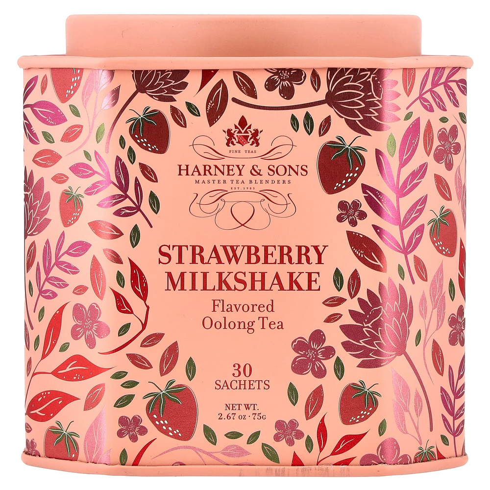 Harney & Sons, улун, клубничный молочный коктейль, 30 пакетиков, 75 г (2,67 унции)