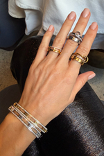 Кольцо с римскими цифрами многосоставное silver