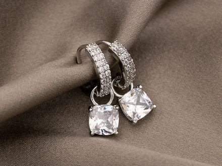 Серьги-Кольца с подвесом "Crystal" (уценка)