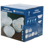 Салатник стеклокерам, кругл, 7 шт, 6х17.5,22.5 см, Эдем, Daniks, 292677