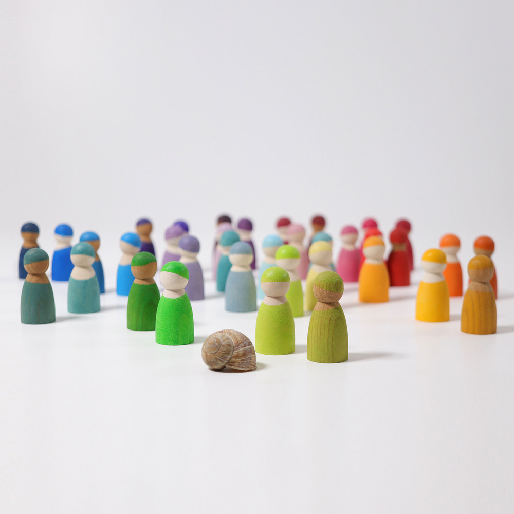 Деревянный игровой набор "12 друзей радужный"