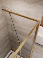 Душевая дверь Cezares LUX-B-FS-1-100-C-BORO, 100х195, профиль брашированное золото, стекло прозрачное