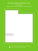 Натяжные потолки 3 м2, 17.3 м2, 10.9 м2