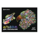 Альбом для рисования А4 40 л., скоба, глянцевый лак, BRAUBERG, 202х285 мм, "Яркие краски" (1 вид), 105096