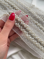 Тесьма жемчуг стразы 2 см