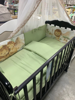 Комплект в кроватку 6 предметов "Тигренок зеленый", сатин