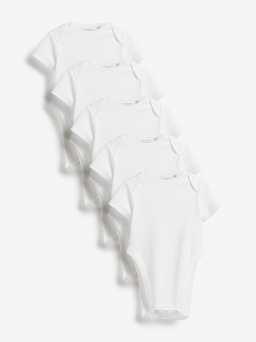 Боди с коротким рукавом для малышей Next T30-040, 5 шт., Белый