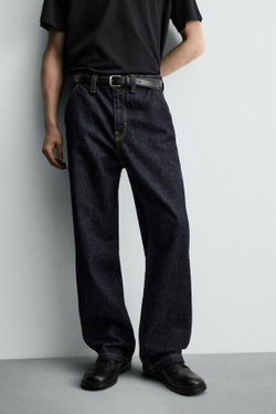 ZARA ДЖИНСЫ BAGGY FIT ЧИНО, СИНИЙ