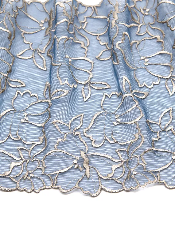 05-108 Вышивка на эл. сетке 18 см, синий/золото