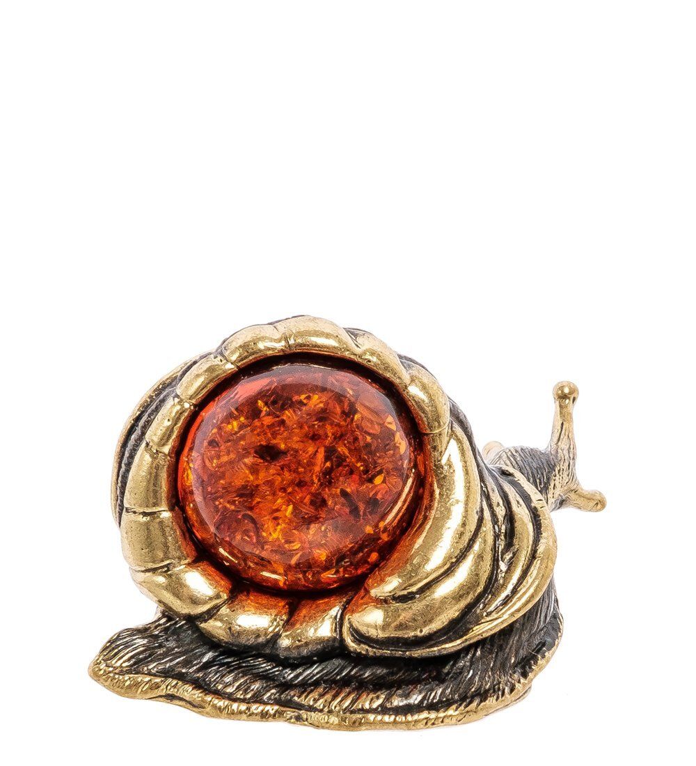 Народные промыслы AM-2241 Фигурка «Улитка Моника» (латунь, янтарь)