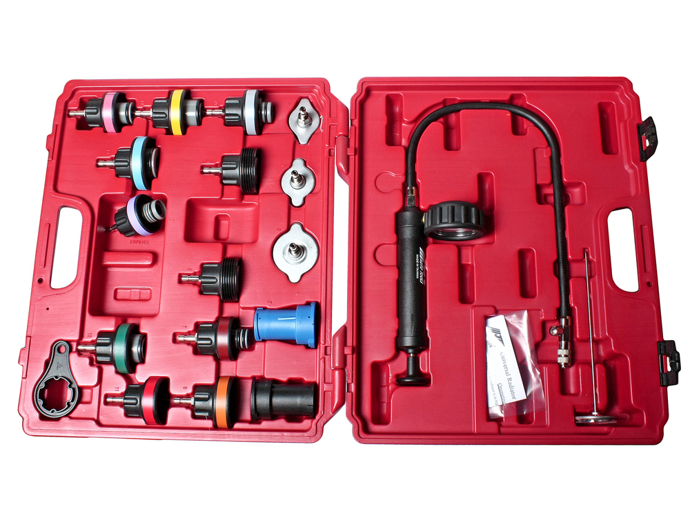 Набор инструментов для тестирования герметичности системы охлаждения 19 предметов в кейсе JTC