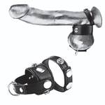 Утяжка для мошонки и пениса Cock Ring With 1 Ball Stretcher And Optional Weight Ring (Цвет: черный)